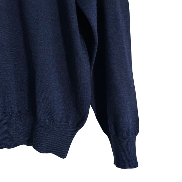 John W. Nordstrom Fine Merino Wool Polo Sweater Navy Blue Men’s Medium Italy - Picture 5 of 5
